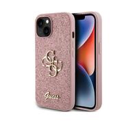 Custodia Guess Big 4G Fixed Glitter TPU Rosa - iPhone 15 Plus e 14 Plus