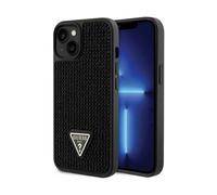 Custodia Guess con logo a triangolo con strass, nera - iPhone 14