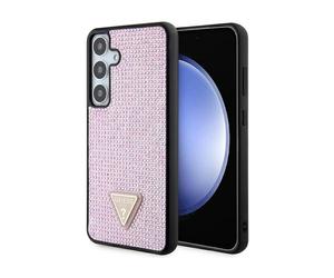 Custodia Guess con strass a triangolo, rosa - Galaxy S24+