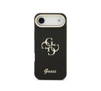 Custodia Guess Effetto Granulato Nera con Logo e Supporto per iPhone Air