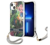 Custodia Guess Flower Strap per iPhone 13 mini, colore blu