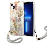 Custodia Guess Flower Strap per iPhone 13 mini, colore viola