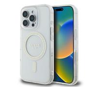 Custodia Guess Glitter Circle per iPhone 16 Pro - MagSafe trasparente