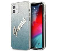 Custodia Guess Glitter Gradient Script per iPhone 12 mini, blu - Nouvo