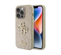 Custodia Guess Glitter Script Big 4G Oro - iPhone 15 Pro