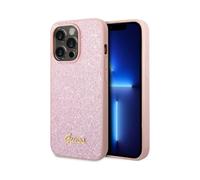 GUESS - Cover Per Iphone 14 Pro Tpu Glitter Script, Rosa