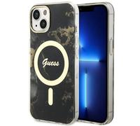 Custodia Guess Golden Marble MagSafe per iPhone 14 Plus, nera - Nouvo