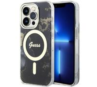 Custodia Guess Golden Marble MagSafe per iPhone 14 Pro, nera - Nouvo