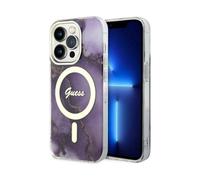 Custodia Guess Golden Marble MagSafe viola - iPhone 14 Pro