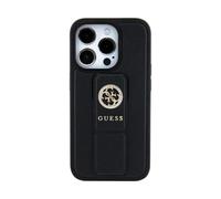 Custodia Guess Grip Stand 4G Saffiano Strass Logo Nero - iPhone 15