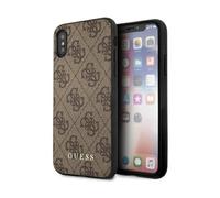 Custodia Guess GUHCI65G4GFBR 4G Metal Gold Logo Brown - iPhone XS Max