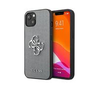 Custodia Guess GUHCP13SSA4GSGR Logo Saffiano 4G Grigio Metallo - iPhone 13 Mini