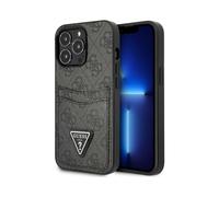 Custodia Guess GUHCP13XP4TPK 4G Triangle Logo Card Slot, nero - iPhone 13 Pro Max