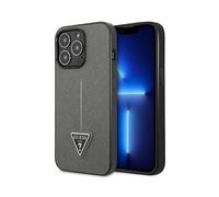 Custodia Guess GUHCP14XPSATLG Saffiano Triangle Logo Argento - iPhone 14 Pro Max