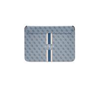 Custodia per laptop Guess 4G a righe stampate blu da 16"