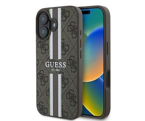 Custodia Guess Hardcase 4G MagSafe marrone per iPhone 16 Plus