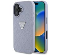 Custodia Guess Hot Stamp 4G Pattern Triangle Metal Logo per iPhone 16 viola - Nouvo