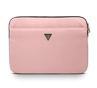 Custodia Guess in nylon con logo triangolare rosa per MacBook 13