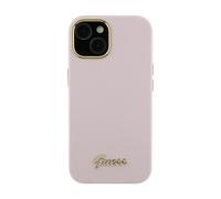 Custodia Guess in silicone con logo e cornice in metallo - iPhone 15 Pro Max (ro
