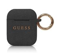Custodia Guess in silicone glitterata nera per AirPods 1
