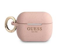 Custodia Guess in silicone glitterato rosa per AirPods Pro