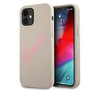 Custodia Guess in silicone Vintage per iPhone 12 mini, grigia e rosa - Nouvo