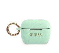 Custodia Guess in silicone verde glitterato per AirPods Pro