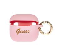 Custodia Guess in silicone Vintage Script rosa - AirPods 3