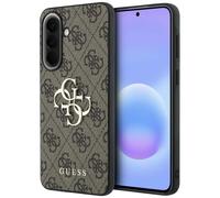 CG MOBILE Guess Custodia in pelle 4G con logo in metallo per Samsung Galaxy A57 (marrone)
