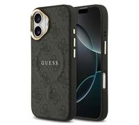 CG MOBILE Guess 4G PU Classic Logo compatibile con MagSafe Custodia per iPhone 17 (Nero)