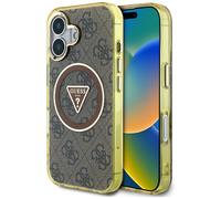 Custodia Guess MagSafe per iPhone 16, colore marrone.