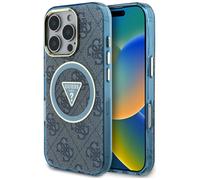 Custodia Guess MagSafe per iPhone 16 Pro, colore blu.
