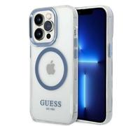 Custodia Guess Metal Outline MagSafe per iPhone 14 Pro, blu - Nouvo