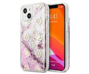 Custodia Guess Peony Liquid Glitter per iPhone 13 mini, rosa - Nouvo