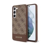 Custodia Guess per Galaxy S23+, marrone - 4G Bottom Stripe Metal Logo