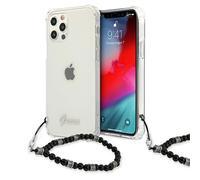 Custodia Guess per iPhone 12 trasparente nera perlata