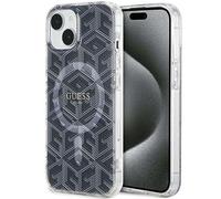 Custodia Guess per iPhone 15 Plus 6,7 nera custodia rigida IML GCube MagSafe - Nouvo