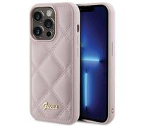 Custodia Guess per iPhone 15 Pro 6.1 rosa Custodia rigida Logo in metallo trapuntato - Nouvo