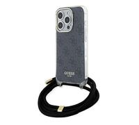 Custodia Guess per iPhone 15 Pro Max 6,7 nero Custodia rigida Crossbody Cord 4G Print - Nouvo