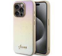 Custodia Guess per iPhone 15 Pro Max 6,7 oro Custodia rigida Saffiano Iridescent Script - Nouvo