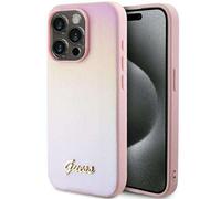 Custodia Guess per iPhone 15 Pro Max 6,7 rosa Custodia rigida Saffiano Iridescent Script - Nouvo