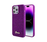 Custodia Guess per iPhone 15 Pro Max, fucsia - Disco Metal Script