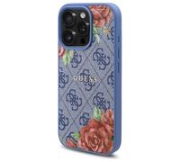 Custodia Guess per iPhone 16 Pro 6,3 blu custodia rigida 4G Flowers Print MagSafe - Nouvo