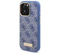 GUESS Piastra logo COVER MAGSAFE per Apple iPhone 16 Pro, Blu