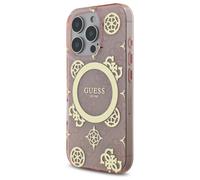 Custodia Guess per iPhone 16 Pro 6,3 rosa Custodia rigida IML Peonia su sfondo 4G MagSafe - Nouvo