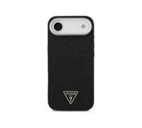 Custodia Guess Polipelle Nera con Glitter e MagSafe per iPhone Air
