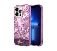Custodia Guess Porcelain Collection, fucsia - iPhone 14 Pro Max