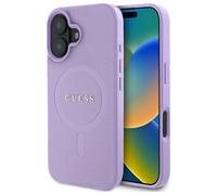 Custodia Guess per iPhone 16 6.1 viola Custodia rigida Saffiano MagSafe - Nouvo