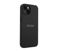 Custodia Guess Saffiano Metal Logo Stripes Black - iPhone 14 Plus