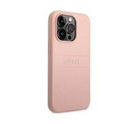 Custodia Guess Saffiano Metal Logo Stripes Pink - iPhone 14 Pro